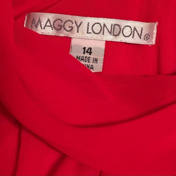 Cherry Red Maggie London Cocktail Dress Size 14 - Picture 6 of 7
